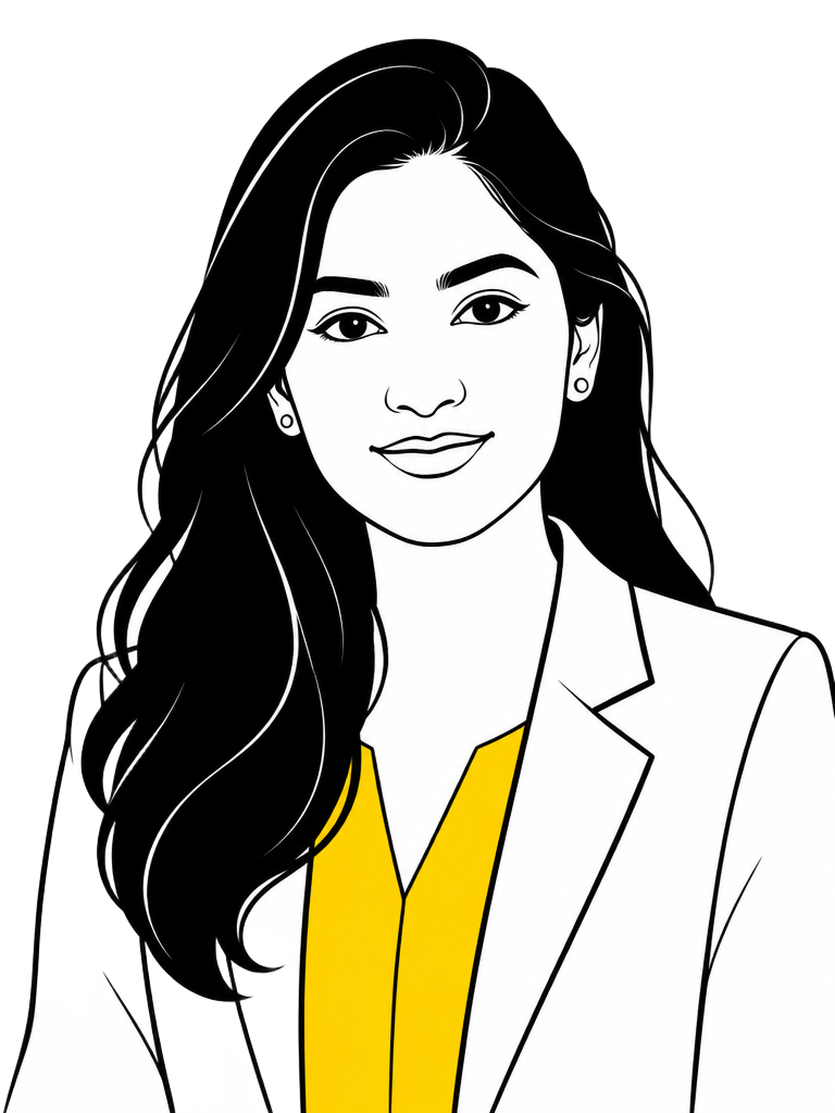 Editorial illustration of Priya Nair